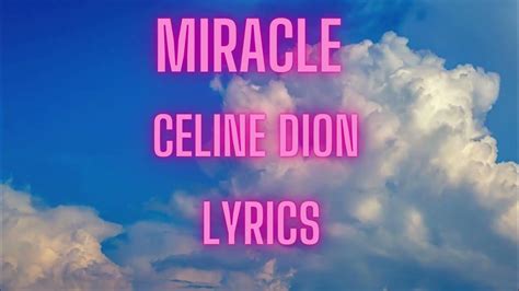 miracle celine dion lyrics